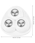 12pcs Furniture Caster Wheels, 360 Degree Swivel Self Adhesive, top view of three mini wheels with a white base, 1.45 in size.