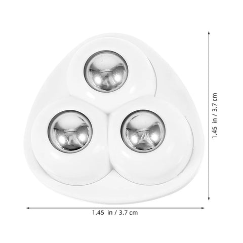12pcs Self Adhesive Furniture Caster Wheels, Swivel Mini Casters with three shiny ball bearings, 1.45 inches in white.