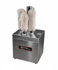 Electric Glass Polisher And Dryer Equipped With Three Slick Rotating Heads For Bars And Restaurants Performing Simultaneous Inside Outside Polish And Gentle Warm Air Dry For Crisp Shift Ready Glasses.