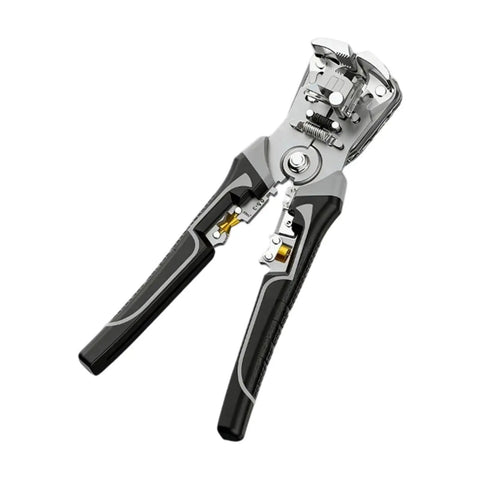 Heavy Duty Auto Wire Stripper And Crimping Tool For 0.2 To 10 Mm2 Wires One Second Stripping With No Core Damage Automatic Opening Multi Function Cutting And Crimping Adjustable Gauge Perfect For Electricians And DIY Projects, black handles