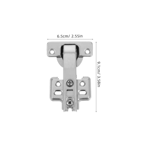 Stainless Steel Cabinet Hinges 4 Pack Concealed Mounting Hardware For Corner Doors With Soft Close Dampers Heavy Duty Support, front view