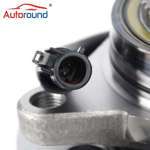 Close-up of connector port on Front Wheel Hub And Bearing Assembly For 2009 2010 Ford F150 4WD 6 Lug ABS Front Axle Replacement