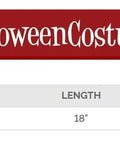Size chart for gladiator shield and sword costume set for men with standard size, length 18 inches, width 13 inches