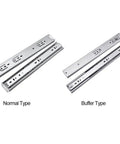 Stainless Steel Soft Close Drawer Slides Heavy Duty Three Section Track Rails Runners Repair Kit For Smooth Quiet Operation No Pinch Fingers In Kitchen Bathroom Or Office Use Ten Inch 250mm, normal and buffer type