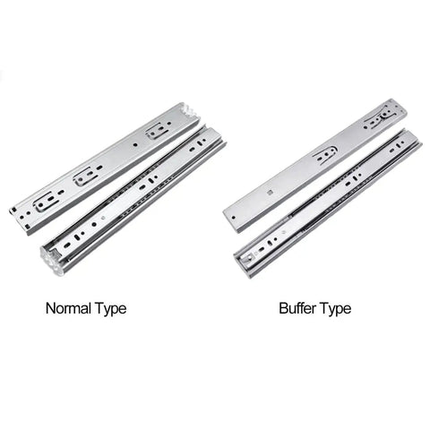 Stainless Steel Soft Close Drawer Slides Heavy Duty Three Section Track Rails Runners Repair Kit For Smooth Quiet Operation No Pinch Fingers In Kitchen Bathroom Or Office Use Ten Inch 250mm, normal and buffer type