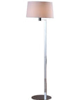 60 Inch Urban Modern Floor Lamp With Chrome Finish Space Saver Bridge And Drum Shade For Living Room Or Office Rock Solid Weighted Base