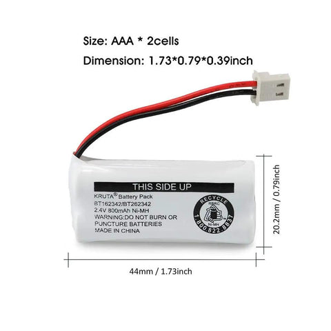 Straight Fire Backup Triple A Cells For Vtech Cs6114 Cs6419 Cs6719 At T El52300 Cl80111 Cordless Phones Plug And Play 2.4V battery pack.
