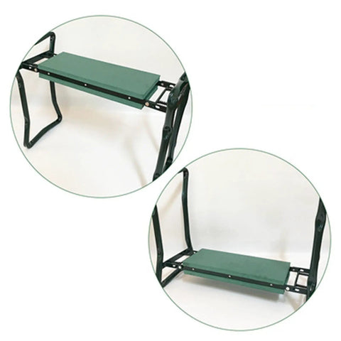 2 In 1 Garden Kneeler And Seat Bench With Foam Pad Foldable Lightweight Garden Stool For Kneeling Or Sitting Green 60x28x49cm