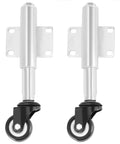 Front view of Two Inch PU Gate Wheel 2 Pack Heavy Duty Spring Loaded Gate Caster Retractable Swivel Wheel For Fence Gates