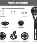 Components of All In One Aero Handlebar Out Front Bike Mount For Cycling Computers And GoPro With Built In Light Attachment