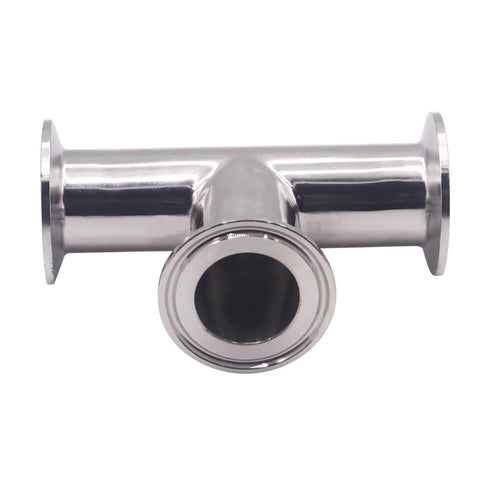 DERNORD clamp tee, stainless steel 304 sanitary fitting for 1.5-inch tri-clamp, 38mm pipe OD