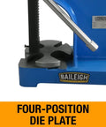 Knockout Workhorse 2 Ton Arbor Press Featuring Five Point Three Eight Inch Throat Opening And Adjustable Slideway for precision forming.