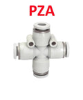 Heavy Duty Pneumatic Fitting Tube Connector Push Lock Hose Adapter Quick Snap Coupler, 6mm plastic connector with four ports.