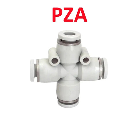 Heavy Duty Pneumatic Fitting Tube Connector Push Lock Hose Adapter Quick Snap Coupler, 6mm plastic connector with four ports.