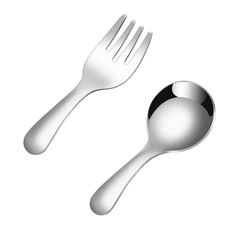 Two Piece Portable Camping Cutlery Set With Stainless Steel Spoon And Fork For Outdoor Hiking And Cooking On The Go, lightweight view