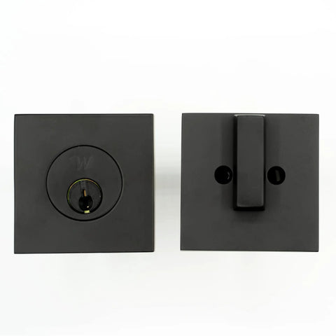 Square Deadbolt Matte Black Single Cylinder Lock For Front Door Dope Look With Easy Installation And Sleek Contemporary Style