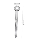 Stainless Eyebolt Lashing Eyes For Load Securing Self Tapping Eye Screws Kit 6 Pack Heavy Duty Eye Bolt Screws For Marine RV Trailer Hardware Ideal For Tow Vehicles And Heavy Haul Applications, 3 in stainless steel
