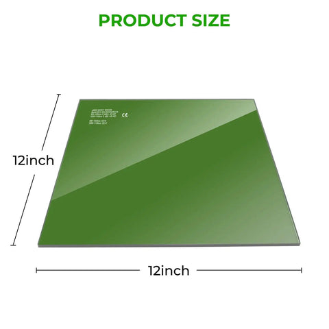 Industrial Certified Heavy Duty Fiber Laser Safety Shield Window Panel Offering Ridiculously Solid OD6 Infrared Blocking For 980 1064 1080Nm Engraving And Marking Machines, 12-inch green acrylic panel.