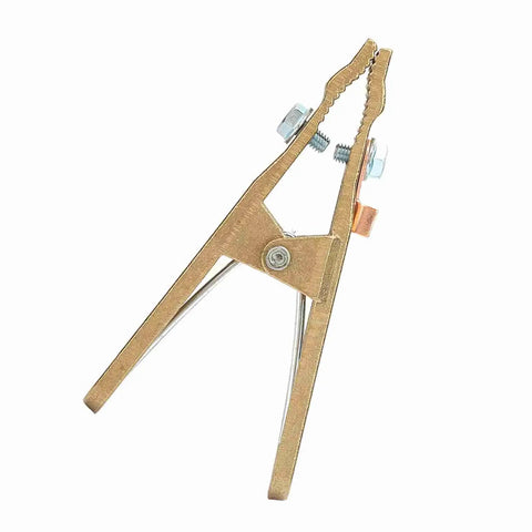 Top Tier Brass Welding Earth Clamp For 260A 300A 500A High Performance Ground Wire Attachment showing its brass material and design.