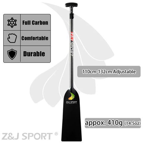 Lightweight Carbon Fiber Dragon Boat Paddle Adjustable From 43 To 52 Inches IDBF Approved Oar With T Handle Lever Clamp Pro Grade Game Changing Blade