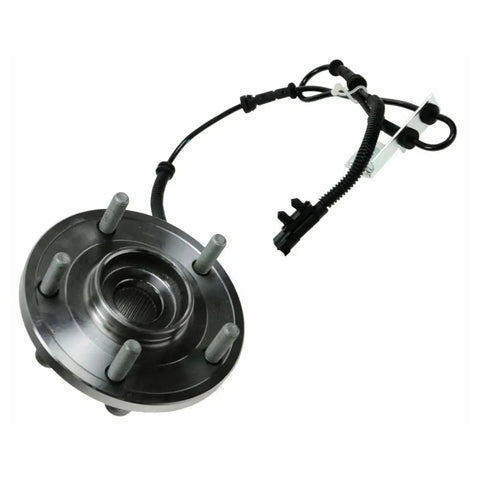 2 Piece Front Wheel Hub And Bearing Assembly Set For Chrysler Town And Country Grand Caravan Routan CV 2012 2015 2008 2019 2009 2014 Front Left And Right Replacement, close-up view of single hub and bearing with wiring harness