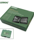 Box of 12 Piece Punch And Chisel Set With Carrying Case For Metalworking Including Flat Chisels Center Punches Pin Punches And Conical Punch