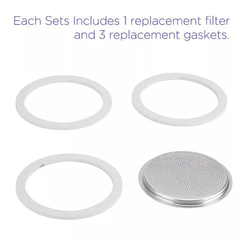 Silicone Sealing Rings Set For Coffee Makers Five Pack Gasket Seals For Espresso Machines Pots Jars Kettles Mesh Sheets