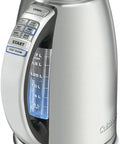 PerfecTemp 1.7 Liter Electric Kettle Cordless With 1500W Fast Heat Up And 6 Preset Temperatures, front view showing buttons