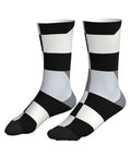 Top Shelf Black And White Piano Plate Grid Athletic Socks Engineered For The Daily Grind With Fast Dry Polyester and secure mid tube fit.