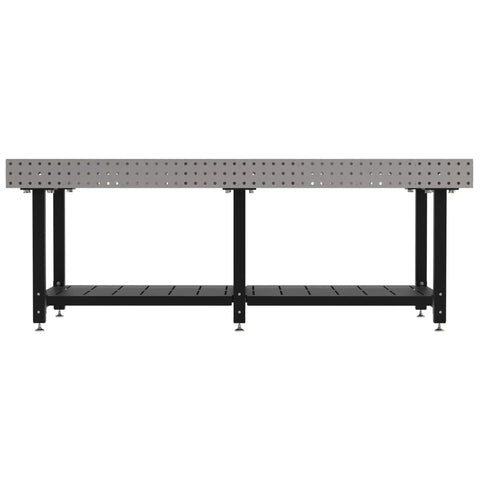 Heavy Duty Welding Fixture Table With Sweet Storage Shelf, 96 By 48 Inches, featuring precision laser cut holes and sturdy steel frame.
