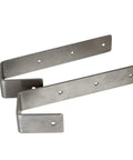 Rock Solid Heavy Duty Stainless Steel Bunk Bed Ladder Hooks Pack Of Two with metallic finish and mounting holes.