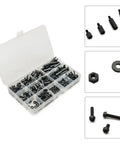 Nylon M3 Standoff Kit For PCB Mounting Projects 320 Piece Black Spacer And Screw Nut Set For DIY Electronics Prototyping And Hobbyist Builds Built To Last Durable Corrosion Resistant Easy Assembly, black nylon spacers in organizer case