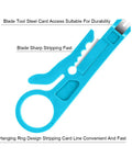 Blue tool from Pocket Size Six Piece Wire Stripper Set for RJ45 Cat5 Cat6 Data Cables and Telephone Lines with Handy Punch Down Cutter