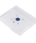 Heavy Duty Aluminum Router Lift Plate Kit With Precision Insert Base For Woodworking Routers Delivers Dead On 54 Millimeter Height Control, showing smooth CNC aluminum surface.