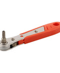 Right Angle Screwdriver Set With Torx Bits T6 To T40 Features Reversible Ratchet For Tight Spots And Mini Kits Perfect For Auto Repair Jobs Or Furniture Assembly In a Cool Slang Style, orange handle, steel