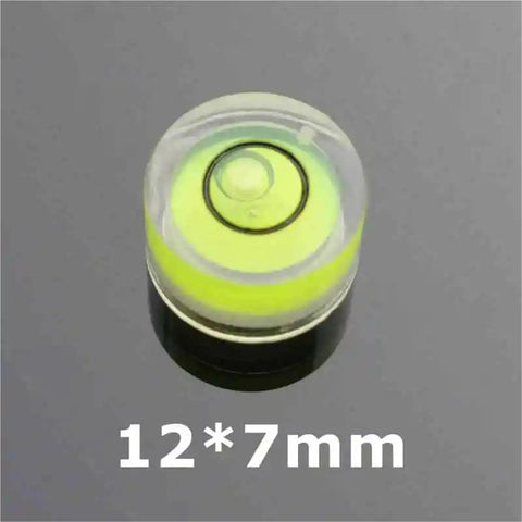 100 pcs Multisize Circular Spirit Level Bubble Level, 12*7mm size with green bubble indicator and transparent casing.