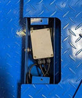 Close-up of junction box on Beefy Industrial Floor Scale for Warehouses and Shipping, 36 by 36 inch steel pallet scale