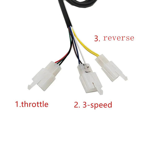 Universal Electric Scooter Throttle Accelerator With 3 Speed And Reverse Function For E Bikes E Scooters And Tricycles, Rugged Rubber Grip, 22 Mm Hole, 150 Cm Wire, One To Ninety Nine Volts Compatible, Easy Install And Smooth Responsive Control