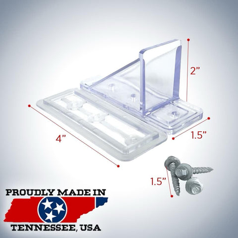 50 Pack Built Tough Snow Guards For Metal Roofs With Perfect Seal Gaskets And Mounting Screws Industrial Polycarbonate Stops displayed with screws