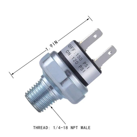 120 150 PSI Air Compressor Pressure Switch One Quarter Inch NPT 18 Male Thread DC 12V 24V Built Tough Pressure Switch