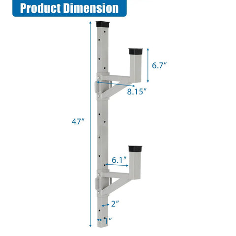 Aluminum Side Mount Ladder Rack For Open And Enclosed Trailers Heavy Duty Wall Mount Carrier For Ladders And Gear With Adjustable Brackets Easy Install Secure Transport On Vans Box Trucks And Trailers, 47 in tall