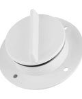 Marine Drain Valve For Transoms And Scuppers With Water Leakage Seal, Easy Install Boat Hull Drain Plug shown in white nylon material