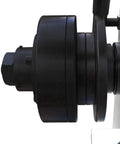 Close-up view of the adjustable band roller on the Heavy Duty Electric Hydraulic Pipe Tube Bender Machine.