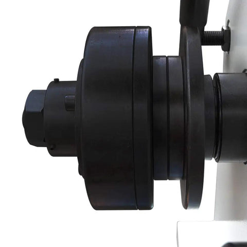 Close-up view of the adjustable band roller on the Heavy Duty Electric Hydraulic Pipe Tube Bender Machine.