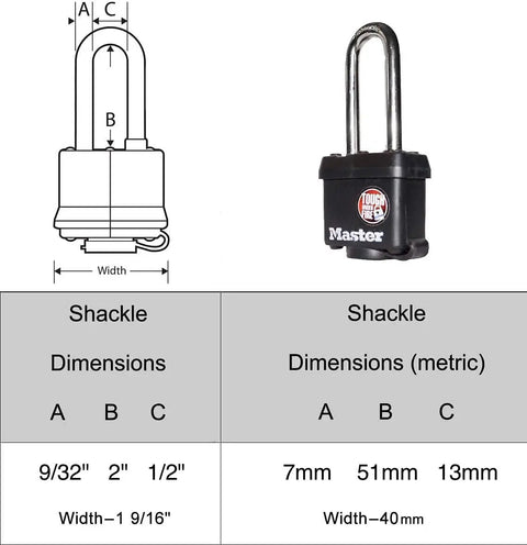 Diagram and photo of the Keyed Alike Padlock Set With Thermoplastic Coating And 2 Inch Shackle Four Locks And Eight Keys Model 311KALH4.