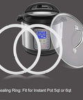 Replacement Silicone Sealing Ring 6 Qt For Instant Pot And 5 Qt Models with pressure cooker and lid in background