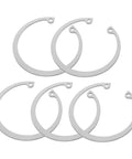 Stainless Steel Snap Ring Kit Five Piece C Clips Circlips Retaining Rings for Shafts Pins and Studs, Rust Resistant 304 Stainless Steel