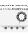 Top Shelf 304 Stainless Steel Sliding Window Rollers With Heavy Duty Bearing Wheels For Patio Doors and Glass Tracks showing bearing structure.