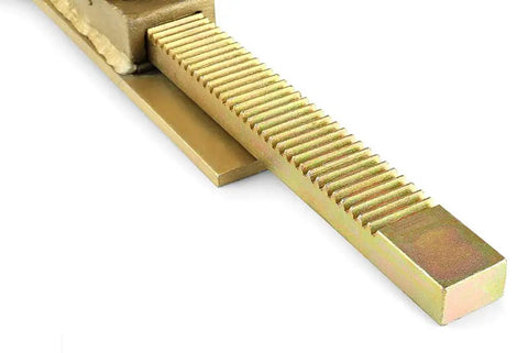 Close-up of ratcheting steel bar of Flooring Installation Jack For Hardwood And Laminate Beefy Steel Ratcheting Floor Jack