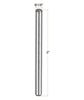One Eighth Inch By Two Inch Dowel Pins For Precision Alignment, Heat Treated Alloy Steel With Bright Finish, side view